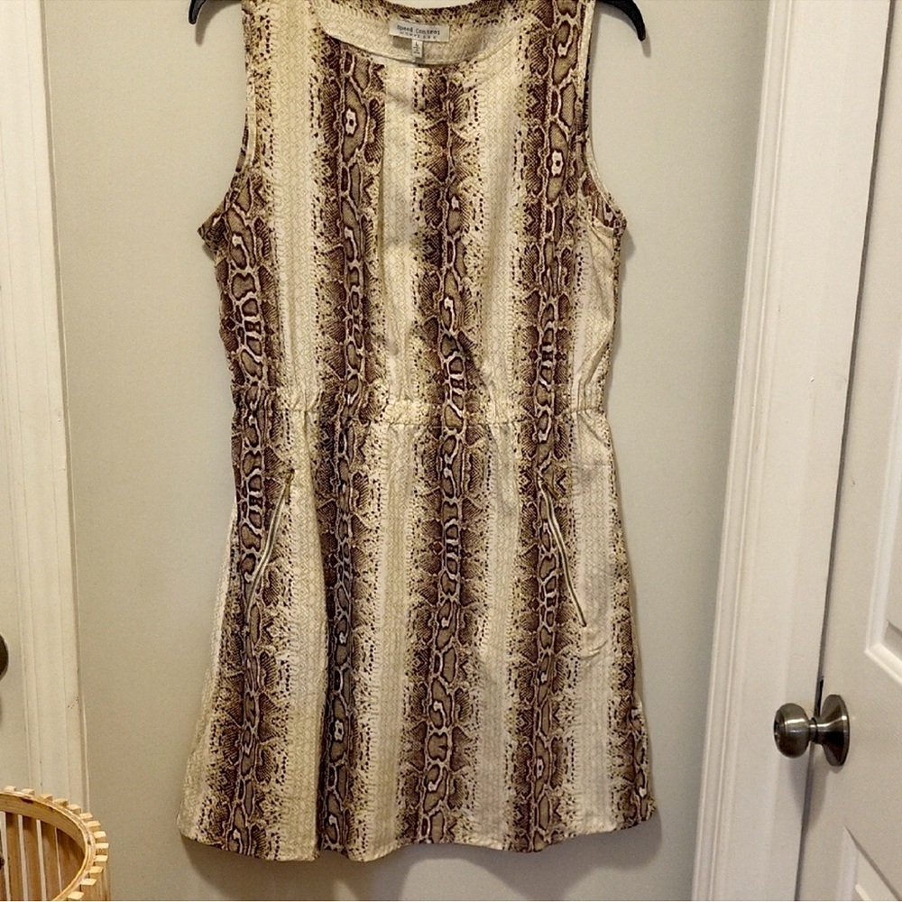 Snake Print Sleeveless Dress